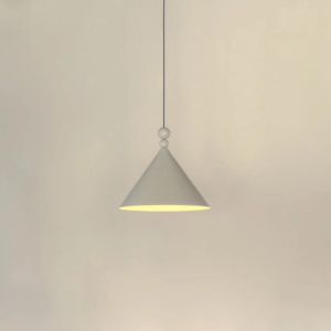 Lampa wisząca Konko - jasnoszary klosz stożkowy, 30cm