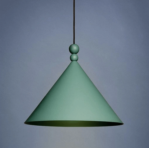 Lampa wisząca Konko - stożkowy zielony klosz, 30cm