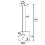 Szklana lampa wisząca Trini S - szary klosz - 1