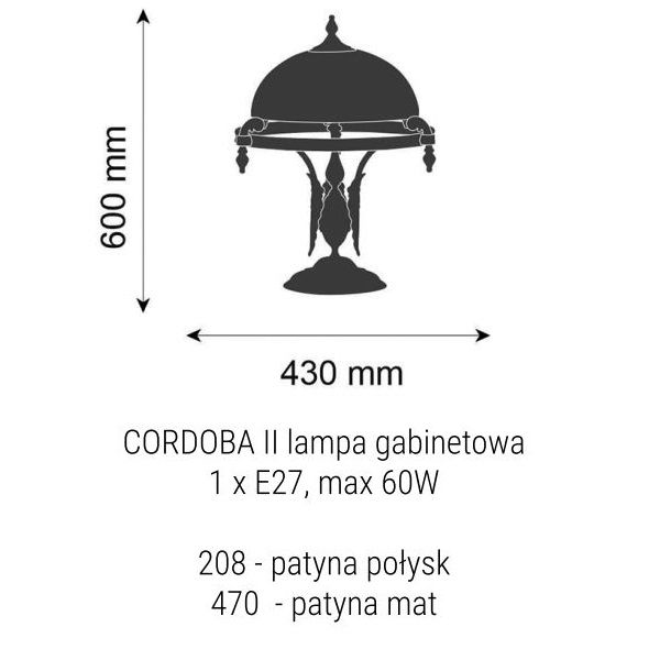 Efektowna lampa stołowa Cordoba II - prążkowany klosz - 1