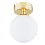 Lampa sufitowa : złoty kinkiet Flavio - szklana kula, IP44