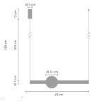 Nowoczesna lampa wisząca O-Line - S, złota, 63cm - 1