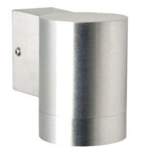 Nowoczesny kinkiet Tin Single -  1-punktowy, IP54, srebrny