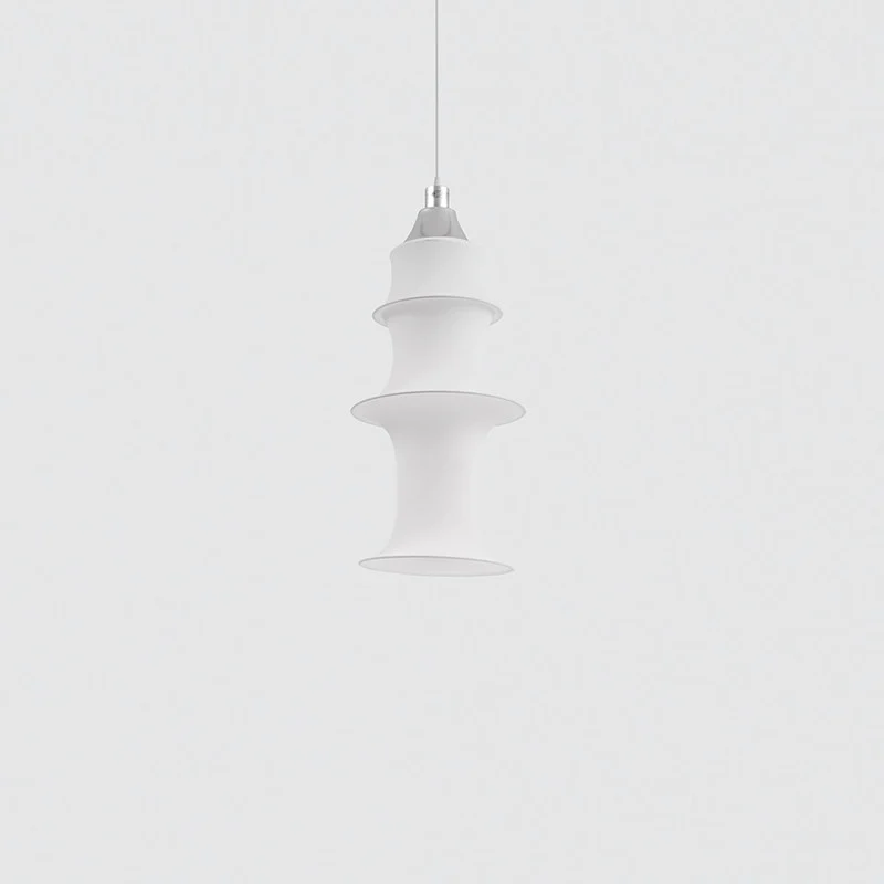 Biała lampa wisząca Falkland - tkanina, 85cm