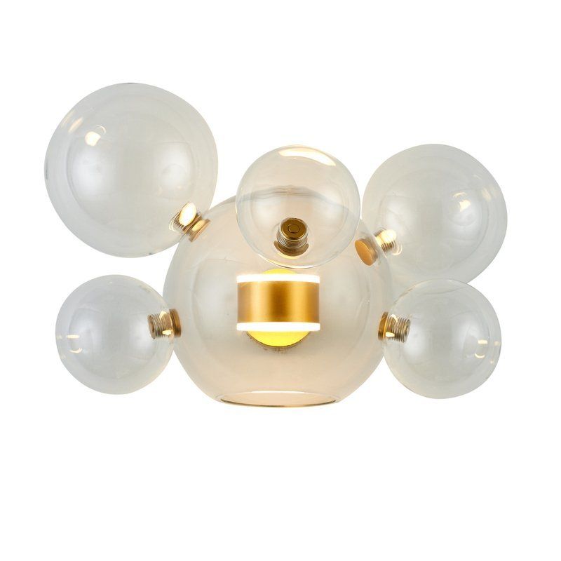 Lampa ścienna Bubbles 5+1 - złota baza, LED
