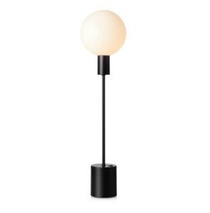 Designerska lampa stołowa Uno - czarna, biały klosz