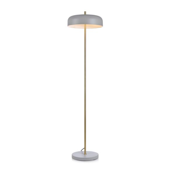 wysoka lampa podłogowa szary klosz do sypialni