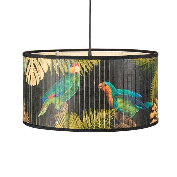 Efektowna lampa wisząca Victorian - motyw w papugi