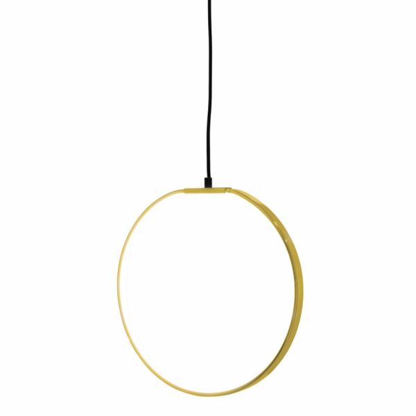 Nowoczesna lampa wisząca Pelle - złoty ring, LED