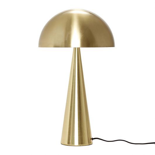 złota lampa stołowa półkole