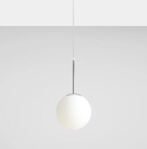 Lampa wisząca chrom Bosso S 20cm - szklany klosz