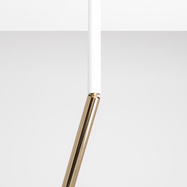 biało-złota lampa wisząca tuba nowoczesna