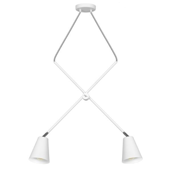nowoczesna biała lampa wisząca nad stół
