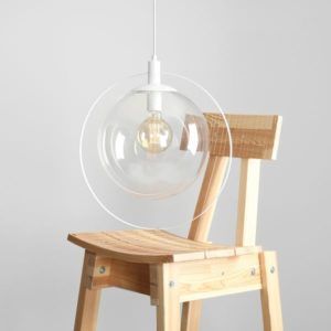 Lampa wisząca Aura - transparentny klosz, biała oprawa