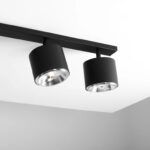 OUTLET Czarna lampa sufitowa Bot 4 - regulowane klosze 2x2 - 1