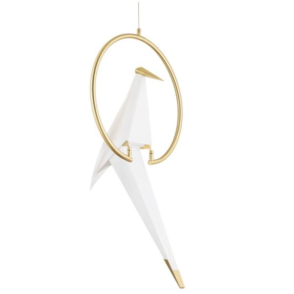 Designerska lampa wisząca Bird - złoty pierścień
