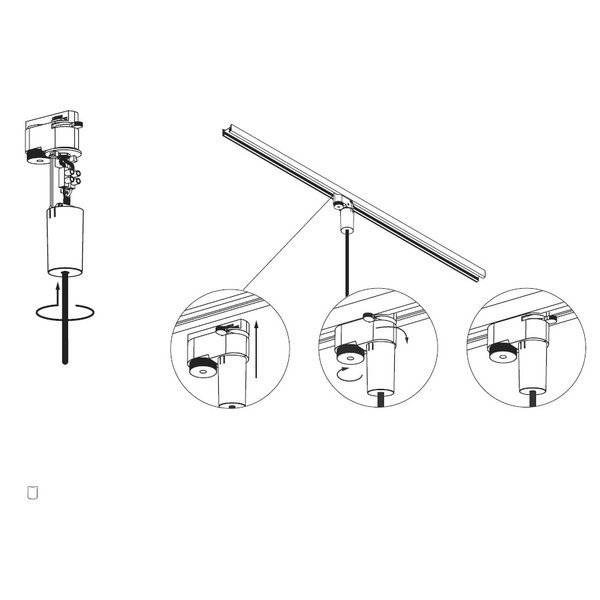 Biały adapter do systemu szynowego Profile - 2