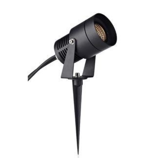 czarny reflektor ogrodowy ze szpikulcem