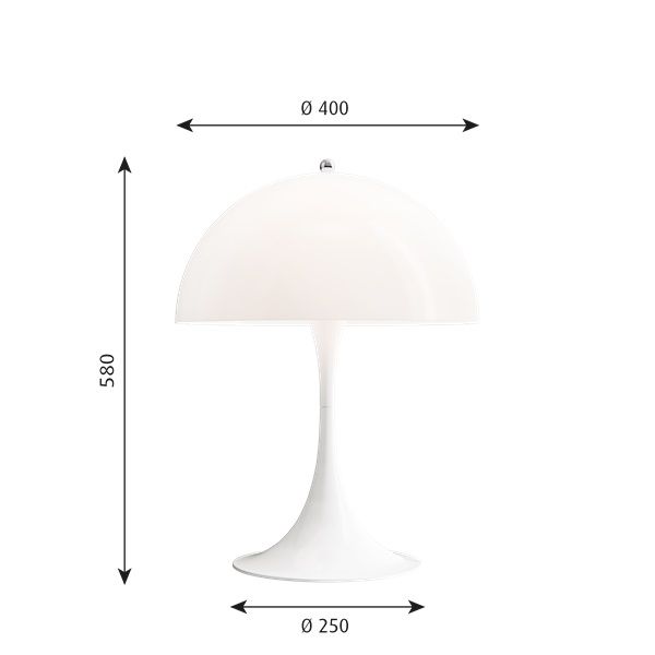 biała lampa stołowa nowoczesny design