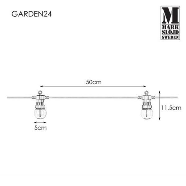 Girlanda ogrodowa Garden 24 - LED, IP44, małe żarówki - 1