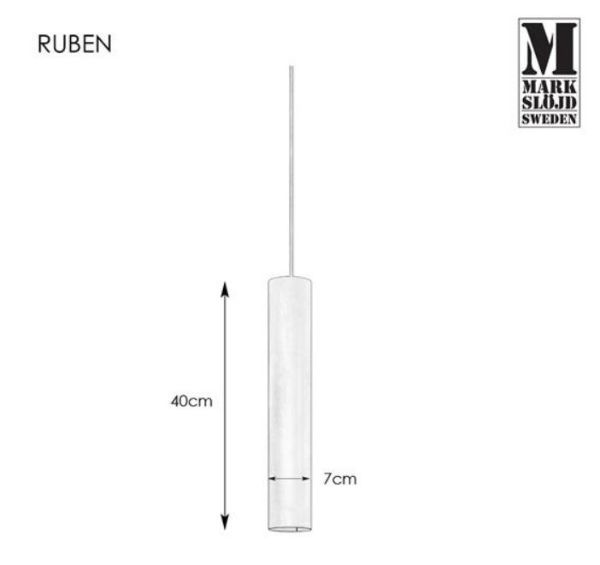 Nowoczesna lampa wisząca Ruben - czarna tuba - 1