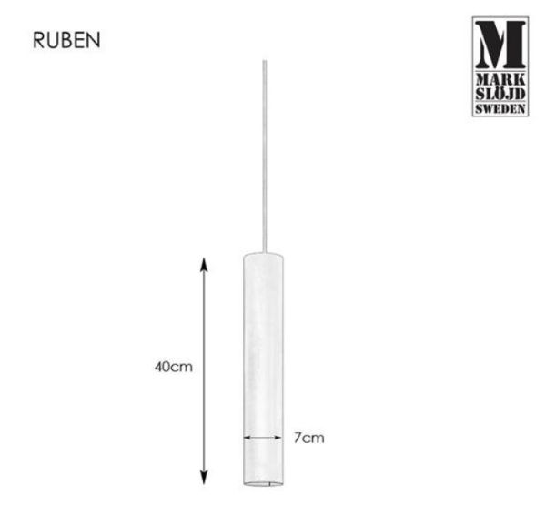 Lampa wisząca Ruben - złota tuba - 1