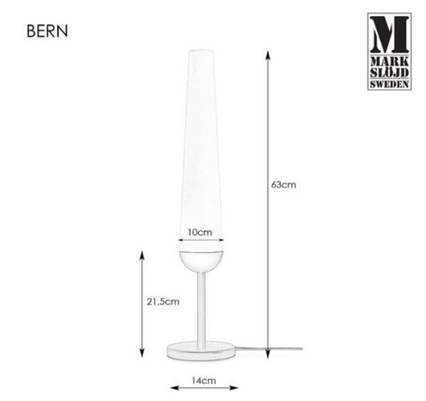 Czarna lampa stołow Bern - szklany klosz - 1