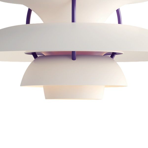 biało-fioletowa lampa wisząca do kuchni