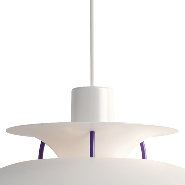 nowoczesna biało-fioletowa lampa wisząca