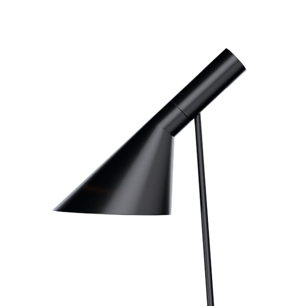 czarna lampa biurkowa z regulowanym kloszem