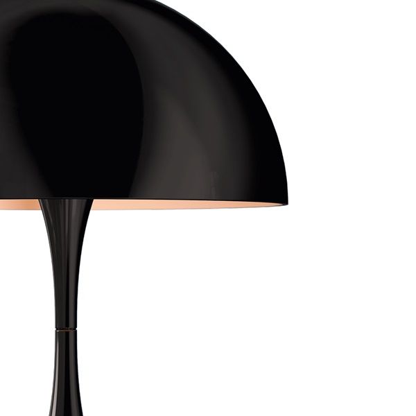 czarna lampa stołowa półkula
