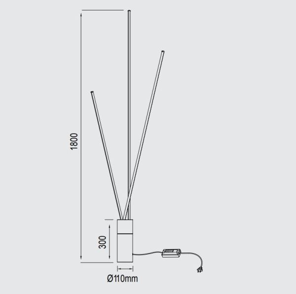 Biała lampa podłogowa Vertical - 3 listy LED - 1