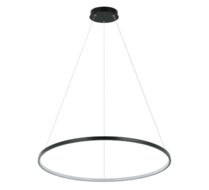 Czarna lampa wisząca Ring LED - 66cm, 3000/4000K