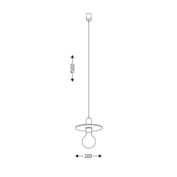 Metalowa lampa wisząca Ikeda - biały dysk - 1