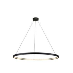 Nowoczesna lampa wisząca Ring - 66cm, czarna, 4000K