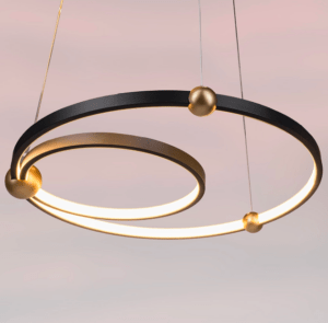 Lampa wisząca ring Aurora LED 3000K - silikonowe kule, czarna