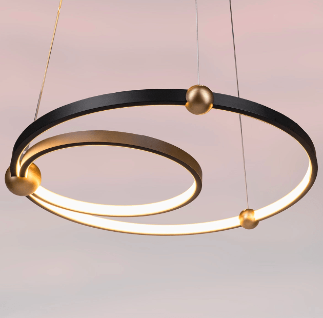 Lampa wisząca ring Aurora LED 3000K - silikonowe kule, czarna