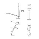 Szara lampa stołowa Demetra Micro Tavolo - zintegrowany LED - 1