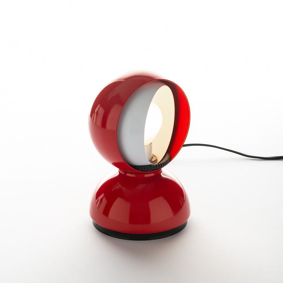 Nowoczesna lampa stołowa Eclisse Tavolo - czerwona, wymienna żarówka