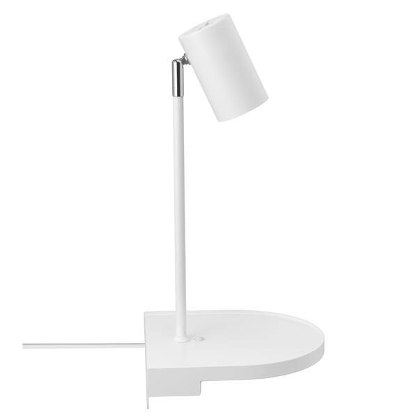 Biała lampa ścienna Cody - Nordlux, z półką, port USB