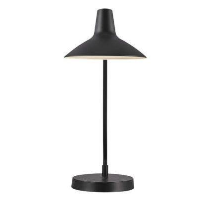 czarna regulowana lampa stołowa