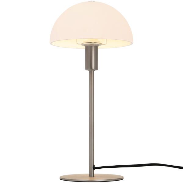 srebrna lampa stołowa grzybek