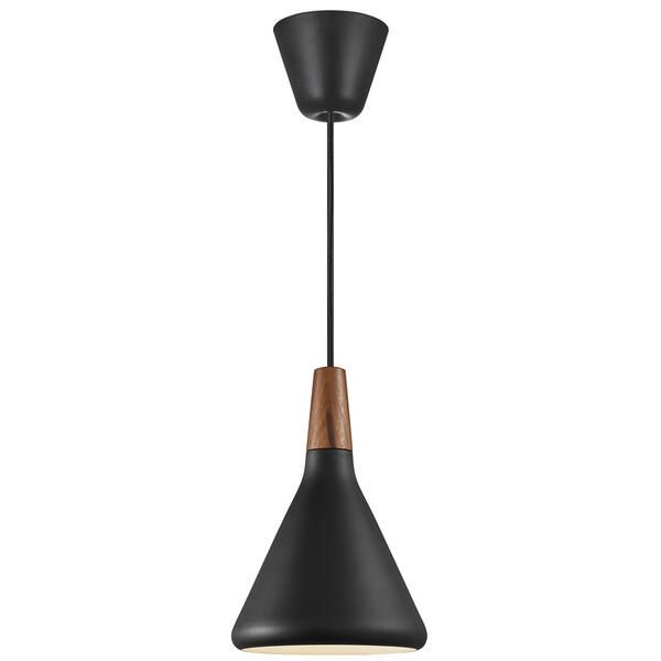 Czarna lampa wisząca Nori 18 - DFTP, drewniany element