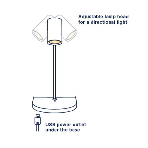 Biała lampa ścienna Cody - Nordlux, z półką, port USB - 1