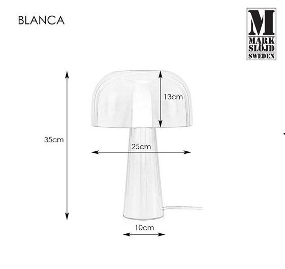 Elegancka lampa grzybek Blanca - złota w połysku - 1