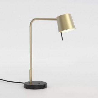 Lampa biurkowa Miura - złota, port USB