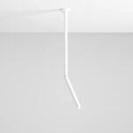 Biała lampa wisząca Stick M - regulowany reflektor
