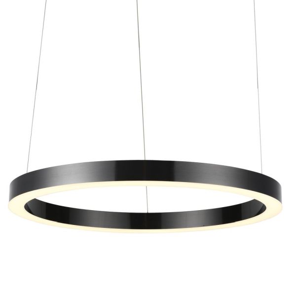 Czarna lampa wisząca Circle - LED, 80cm