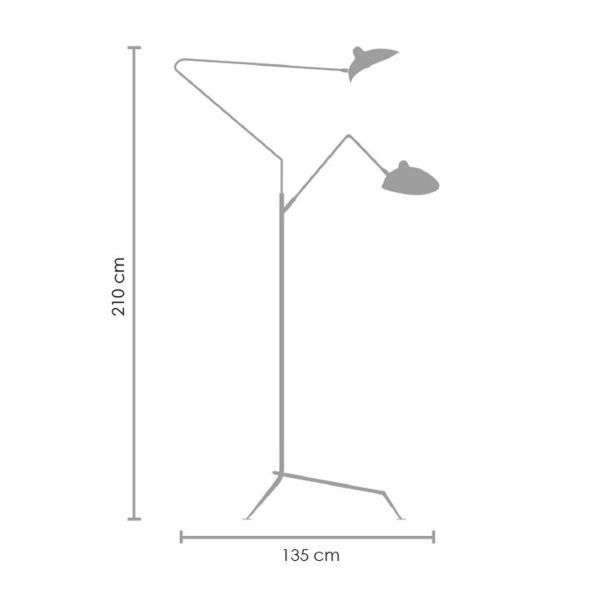 Nowoczesna lampa podłogowa Crane - 3 regulowane klosze - 1