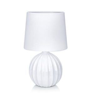 Biała lampa stołowa Melanie - ceramika